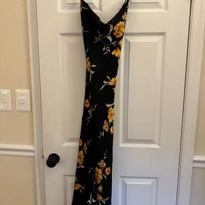 ASTR The Label Gaia Floral Midi Silk Dress